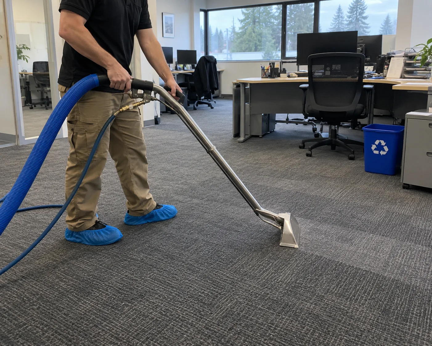 Carpet cleaning at an office