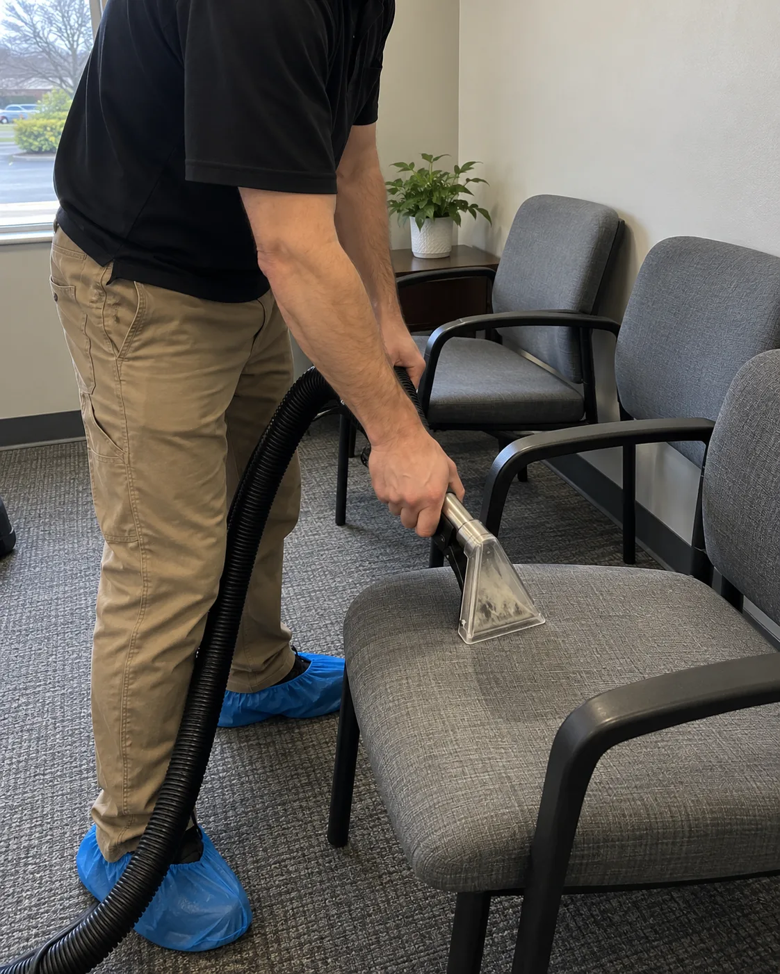 Upholstery cleaning on office seating